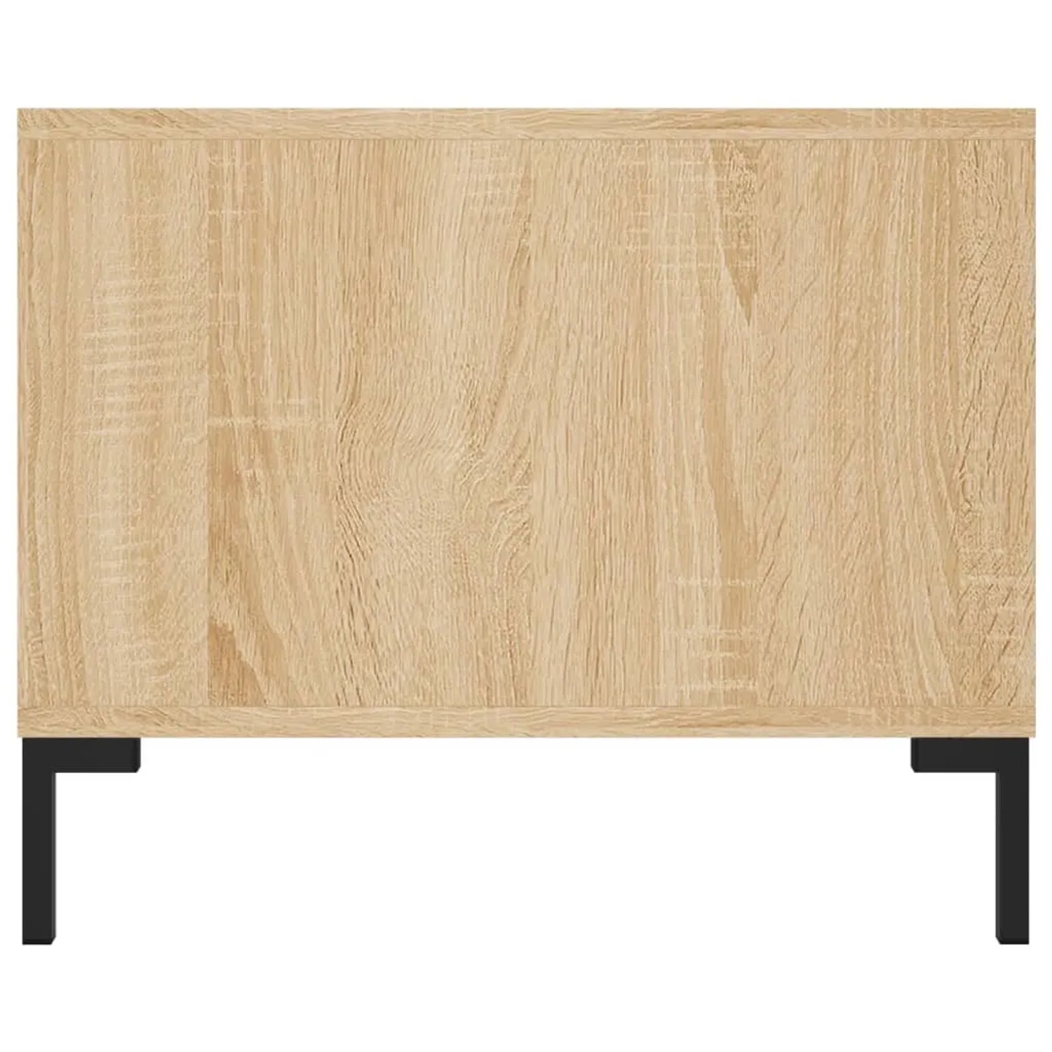 VidaXL Couchtisch Sonoma-Eiche, Holzwerkstoff mit schwarzen Füßen.