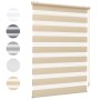 Sekey Doppelrollo 80x100cm Gelb-Leinen, blickdicht, ohne Bohren am Fenster montierbar.