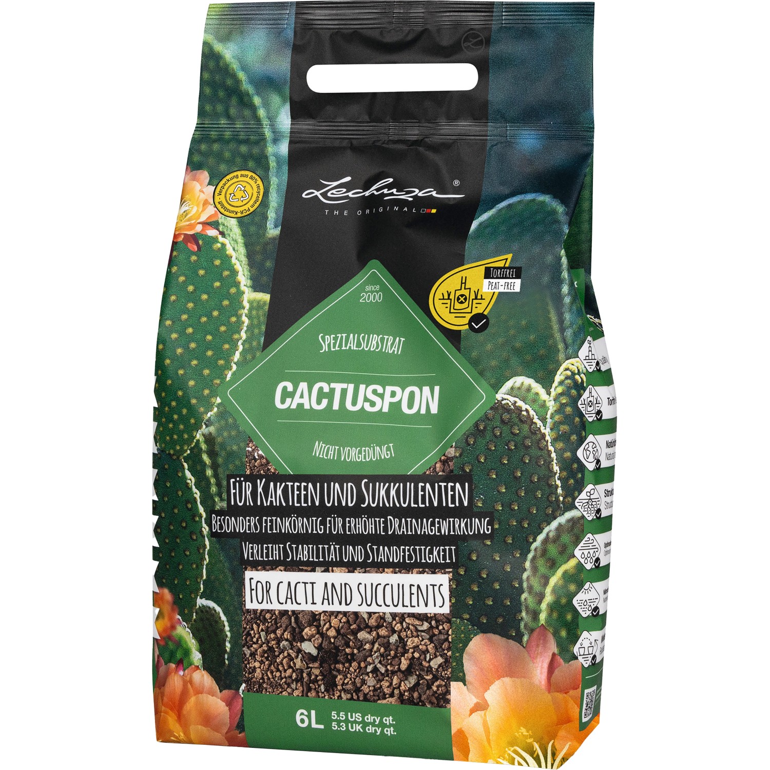 Lechuza Pflanzsubstrat Cactus Pon 6 l Neutral