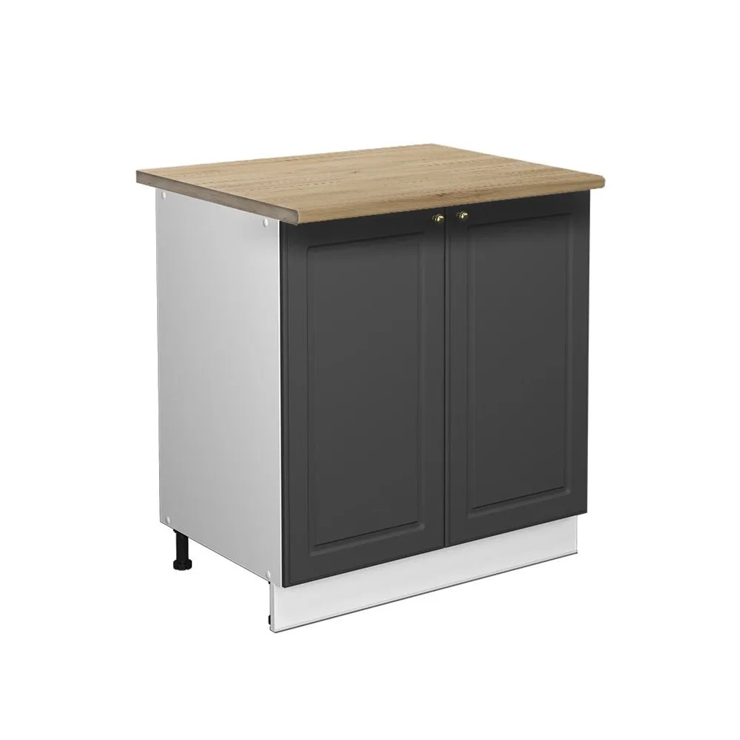 Vicco Küchenunterschrank Fame-Line Anthrazit-Gold Landhaus/Weiß 80 x 82 Arbeitsplatte Goldkraft Eiche