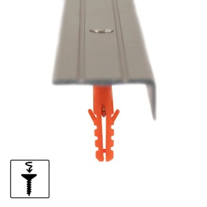 KARAT Winkelprofil Edelstahl matt, vorgebohrt mit Dübel, 2,45x1x100 cm.