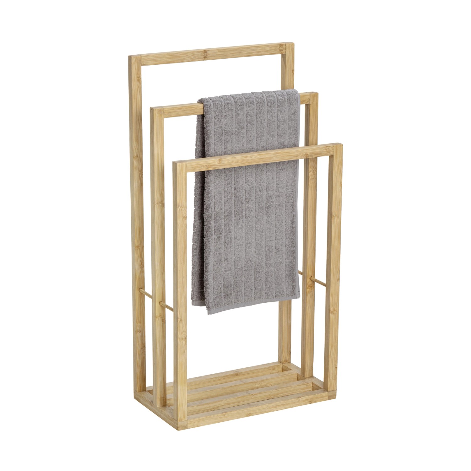 WENKO Handtuchbutler Bambusa mit 3 Stangen aus FSC®-Bambus, mit Handtuch.