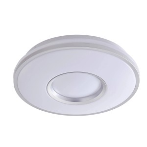 Lindby LED Deckenleuchte Furgo 10013345 Modern in Chrom aus Metall 1-flammig Badezimmerleuchte