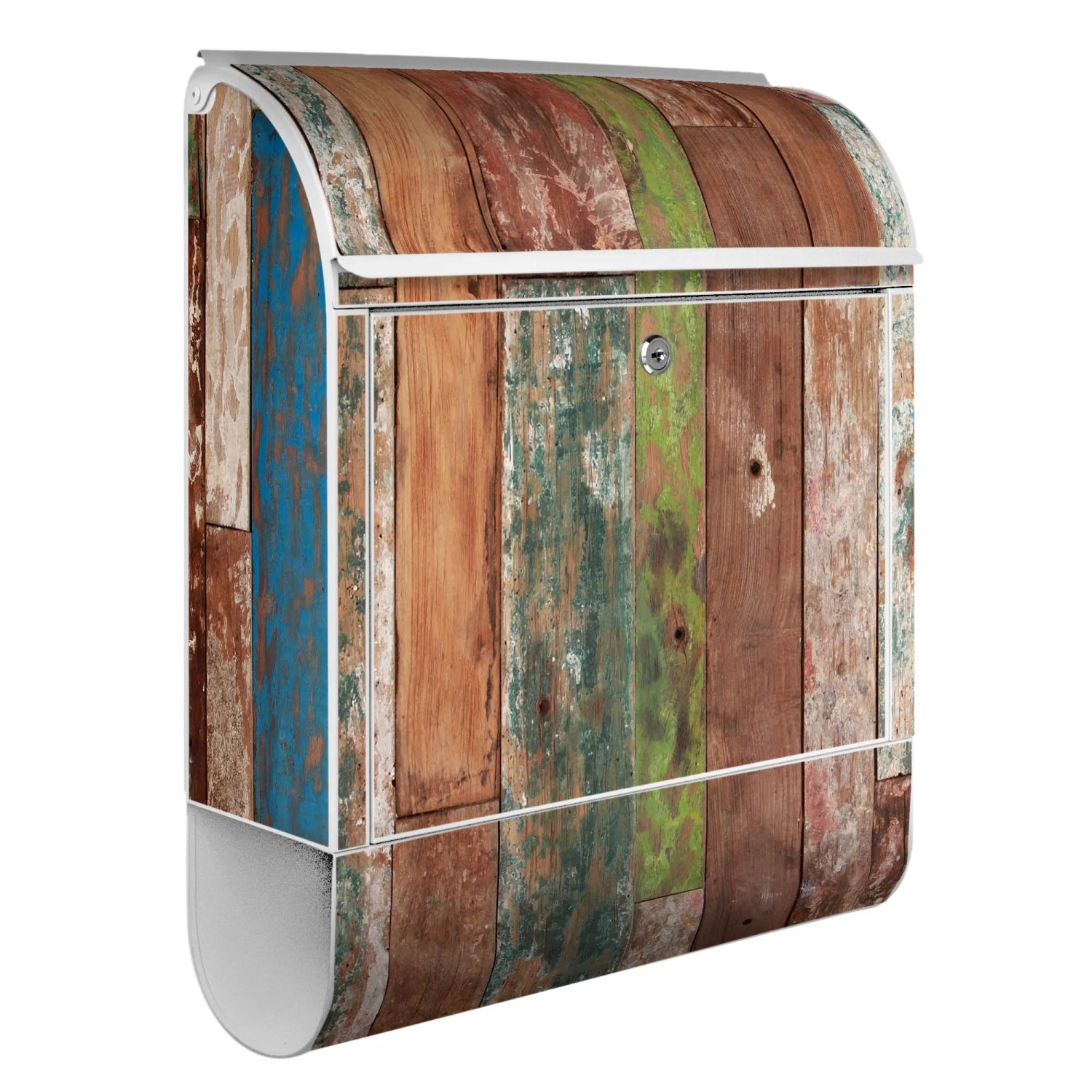 Produktbild von Banjado Amerikanischer Briefkasten Weiß 48x22x16cm US Mailbox Letterbox Postkasten Stahl Pulverbeschichtet Motiv Bausteine