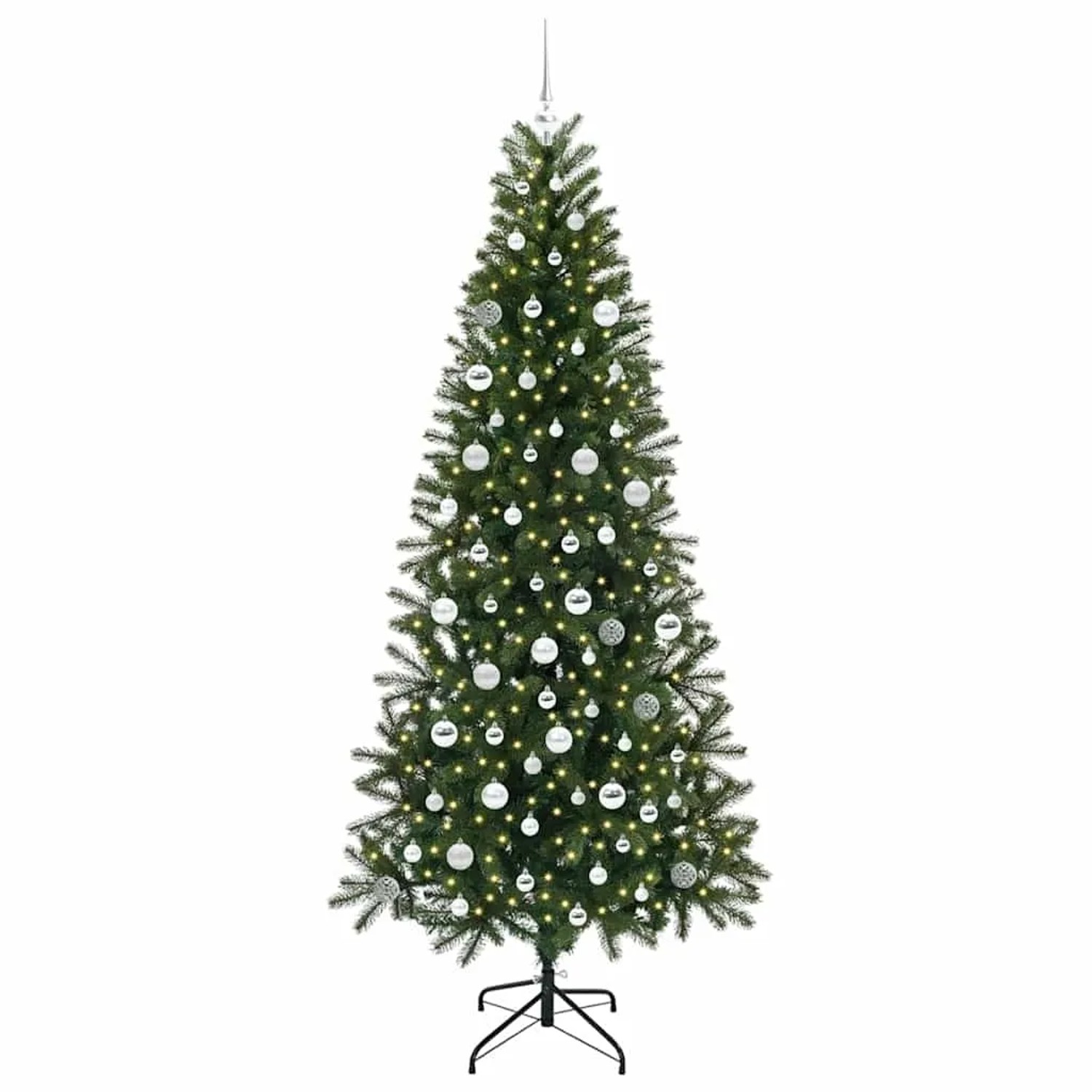 vidaXL Künstlicher Weihnachtsbaum mit 300 LEDs Grün 210 cm PE und PVC 3397372