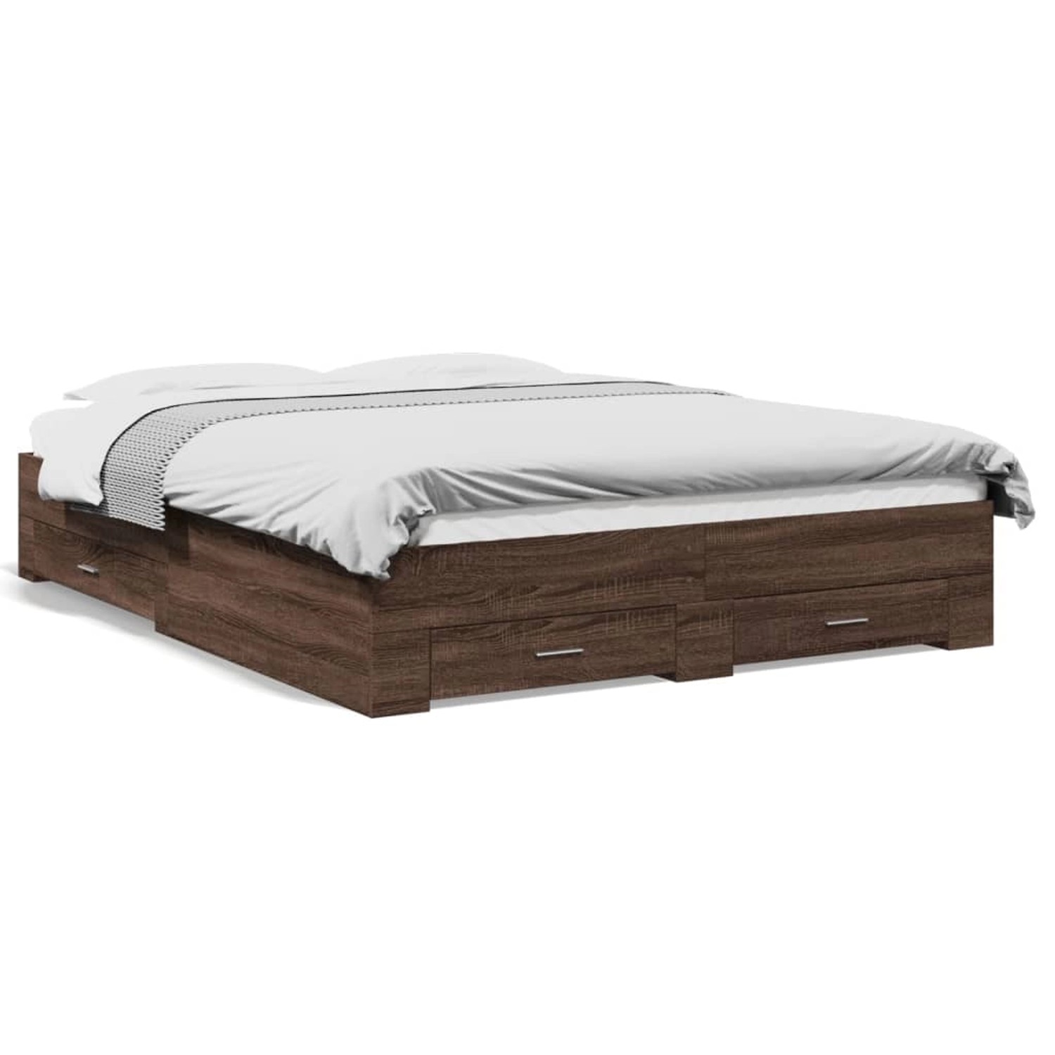 vidaXL Bettgestell mit Schubladen Braun Eichen-Optik 160x200 cm 3280376 günstig online kaufen