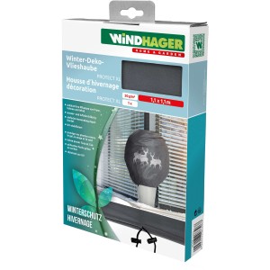 Windhager Winter-Deko-Vlieshaube Protect Hirsch, 1,1x1,1m, zum Schutz von Pflanzen im Winter.