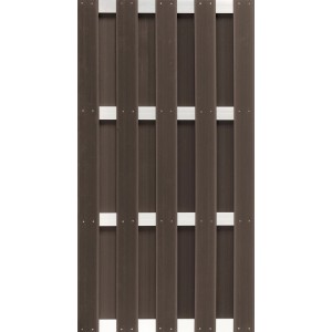 Elephant WPC Zaun Grace Line, braun, 180x90 cm. Sichtschutzzaun aus WPC mit Aluminiumriegeln.