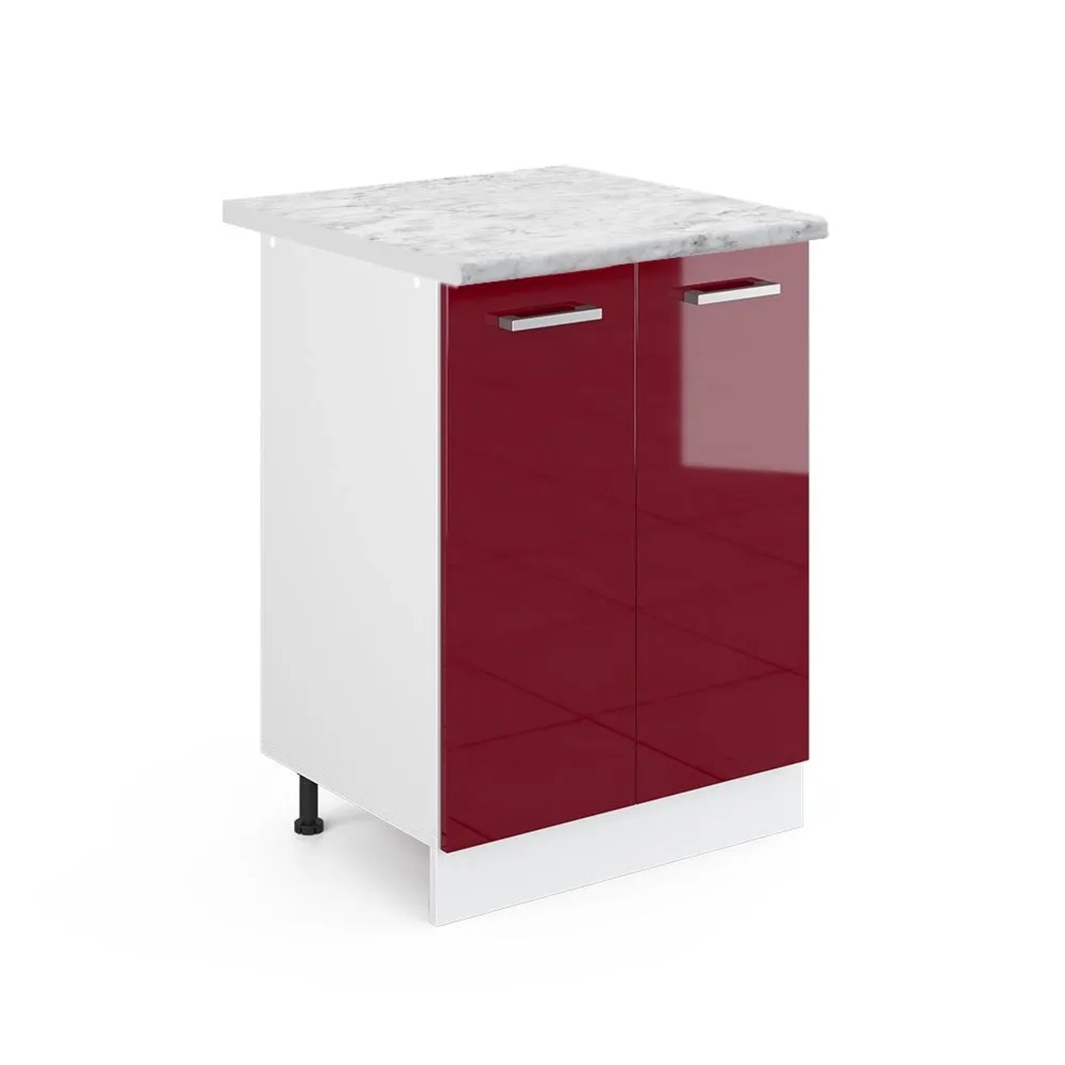 Vicco Küchenunterschrank R-Line Rot Hochglanz 60 x 82 AP Marmor