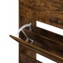 vidaXL Schuhschrank Räuchereiche, Holzwerkstoff, Schuhkipper mit Kippfach geöffnet.
