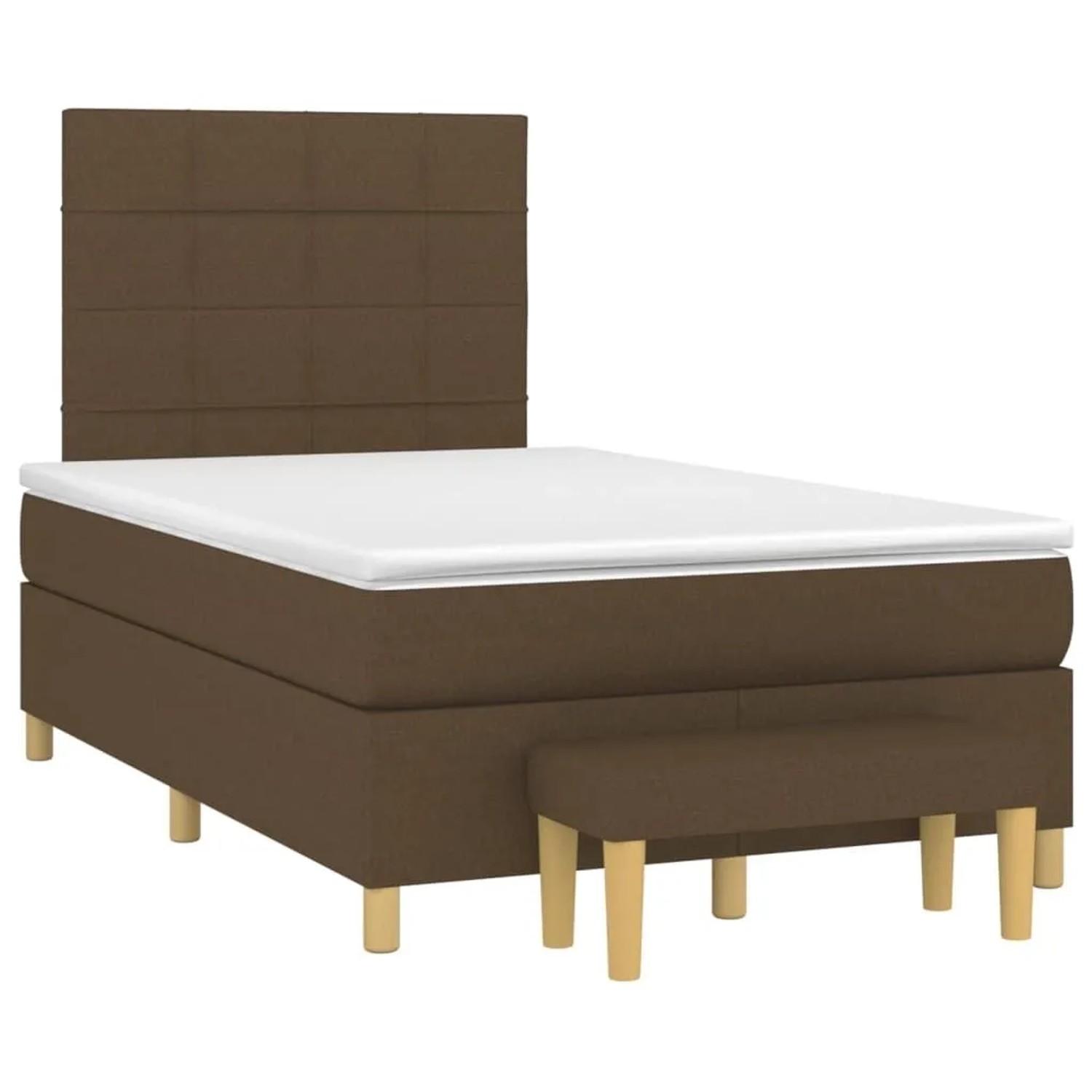 vidaXL Boxspringbett mit Matratze Dunkelbraun 120x200 cm Stoff 3137144 günstig online kaufen