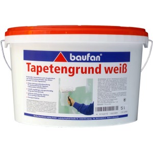 Baufan Tapetengrund Weiß 5L im Eimer, Voranstrich für Tapeten und Vliestapeten.