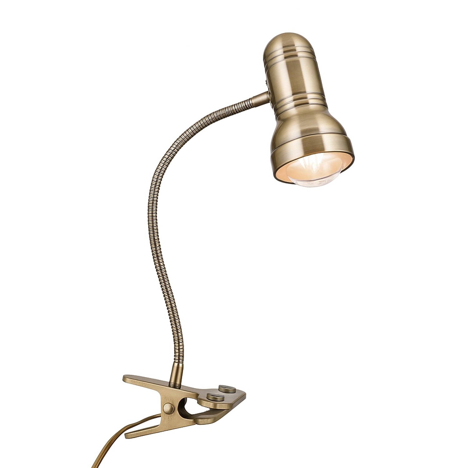 Orion Leuchten Klemmleuchte Wilhelm Schwanenhals 1 x E27 Antik
