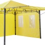 Gelbes Seitenteil-Set Lehua/Waya (2 Stk.) für Pavillons, bestehend aus geschlossenem Teil und Teil mit Fenstern.