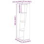 vidaXL Eckschrank Sonoma-Eiche aus Holzwerkstoff, 102cm hoch, 4 Regalböden für Wohnzimmer.