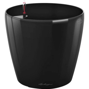 Schwarzer, hochglänzender Lechuza Classico Premium Pflanzkübel, Ø 70 cm.