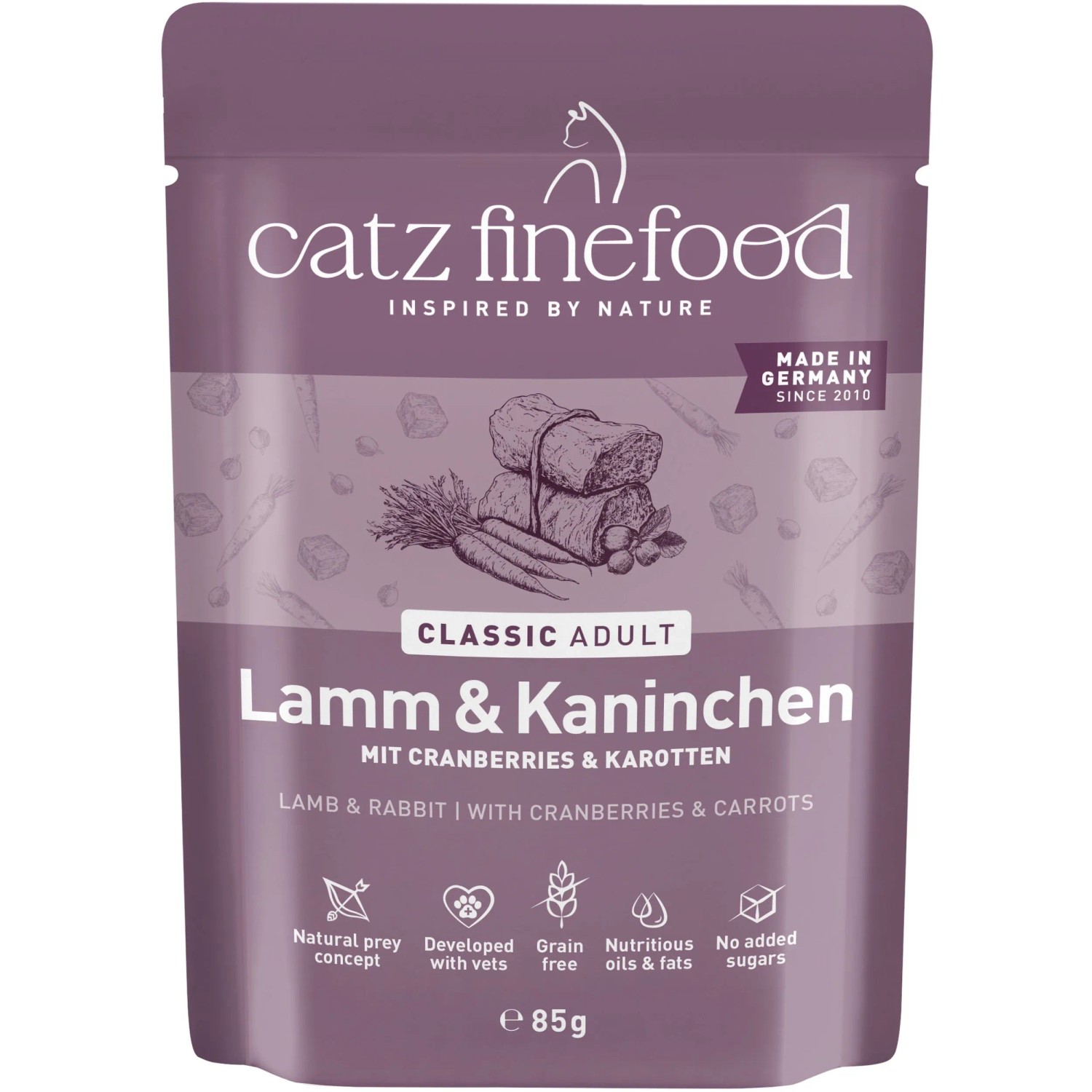 catz finefood Katzen-Nassfutter Classic Lamm & Kaninchen 85 g