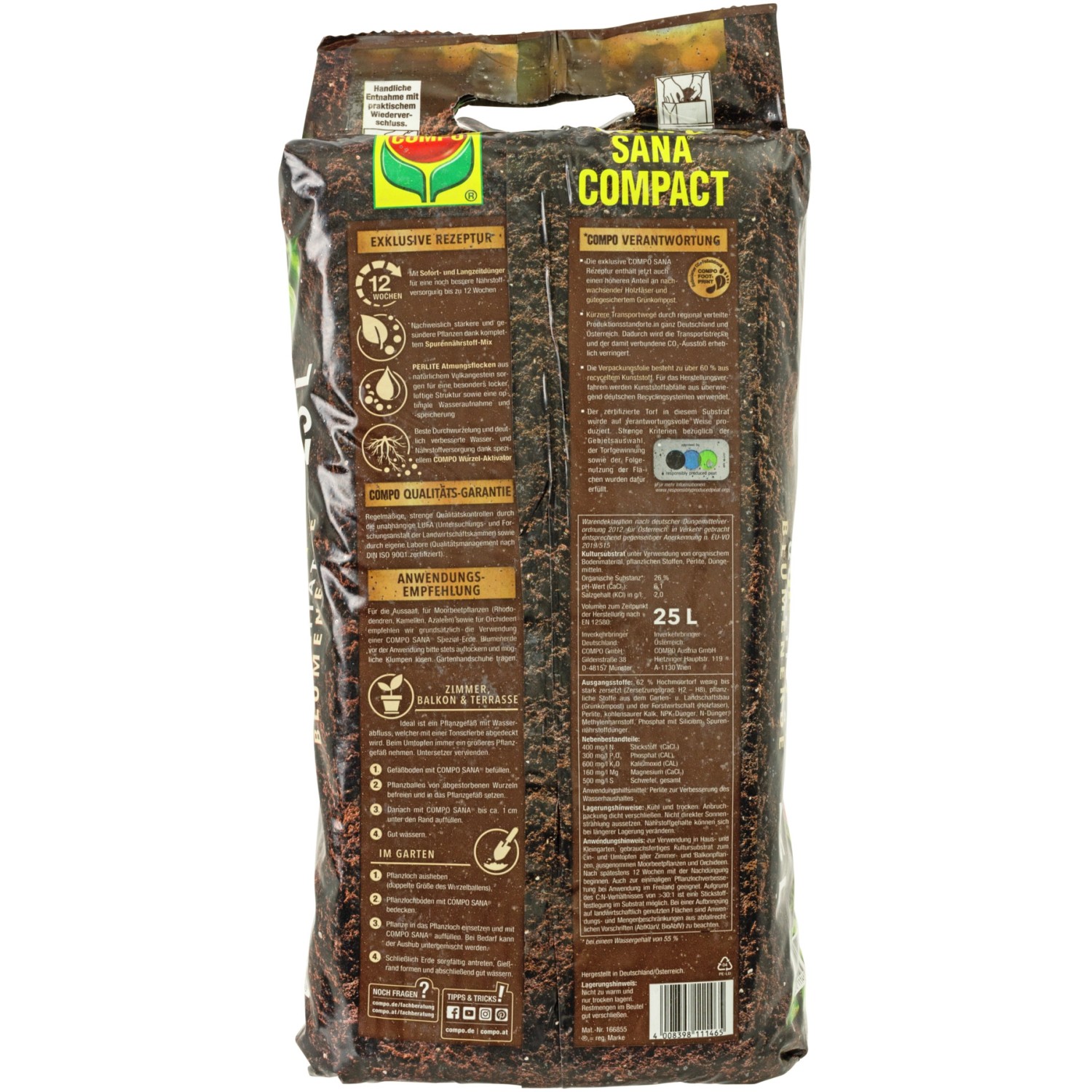 Compo Sana Compact QualitätsBlumenerde 1 x 25 l kaufen bei OBI