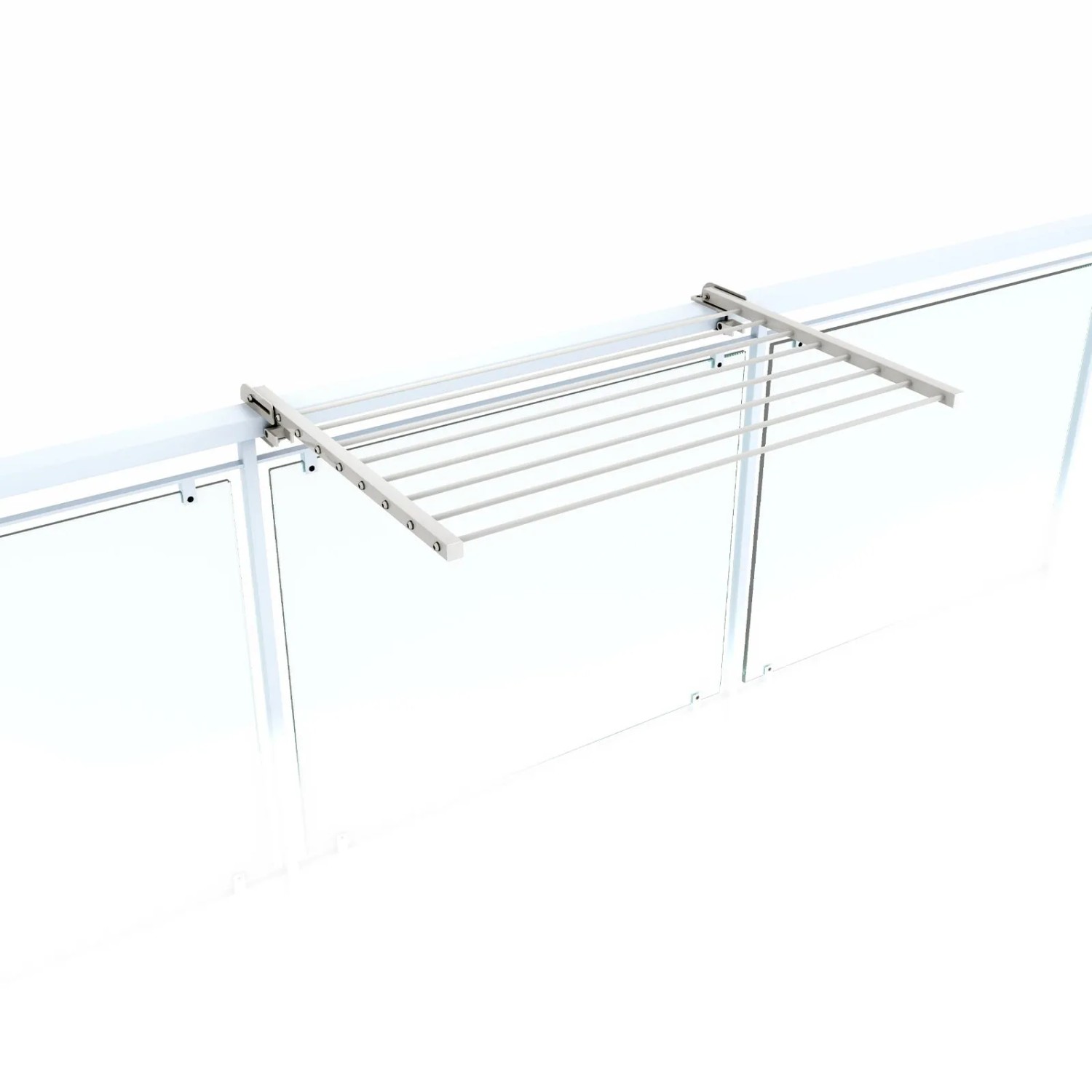 Foxydry Wäscheständer Für Balkongeländer Beidseitig Klappbar Wetterfest 82 Cm Weiß