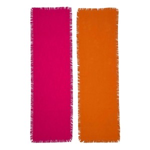 Boltze Tischläufer Lenea, 2-fach sortiert: Baumwolle, Dunkelorange und Dunkelrosa, 40x140 cm.