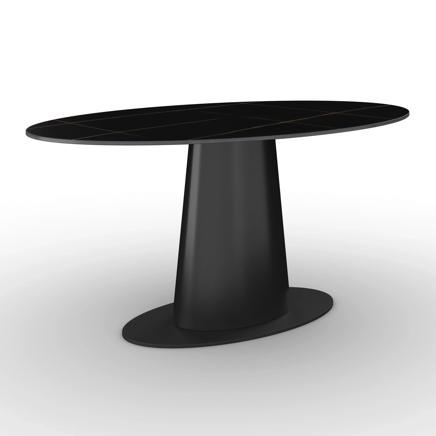 Bessagi Home Esstisch Thiago Schwarz MDF/Stein ca. 160x90 cm