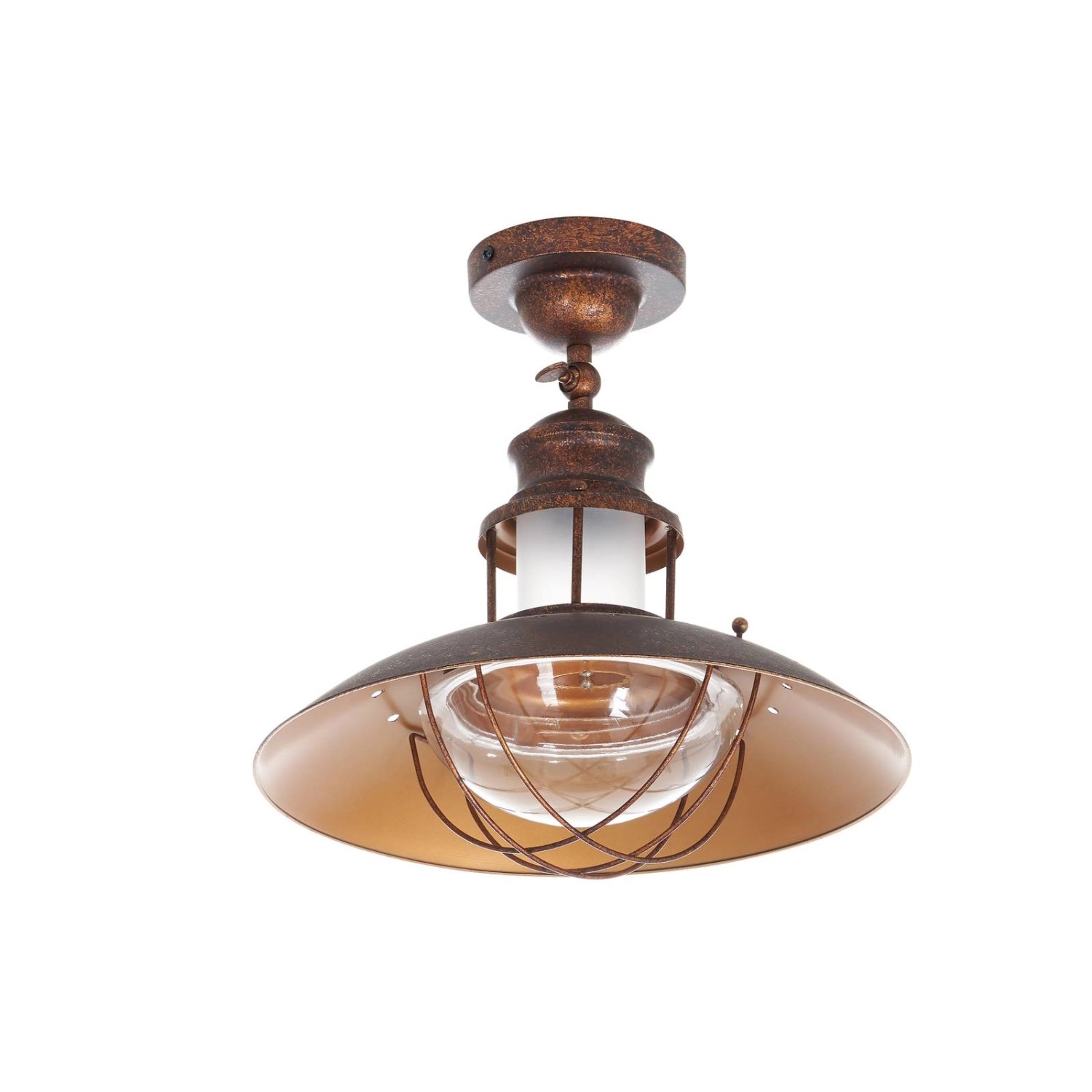 Lindby Deckenlampe Louisanne 9621170 Maritim in Braun aus Metall 1-flammig günstig online kaufen