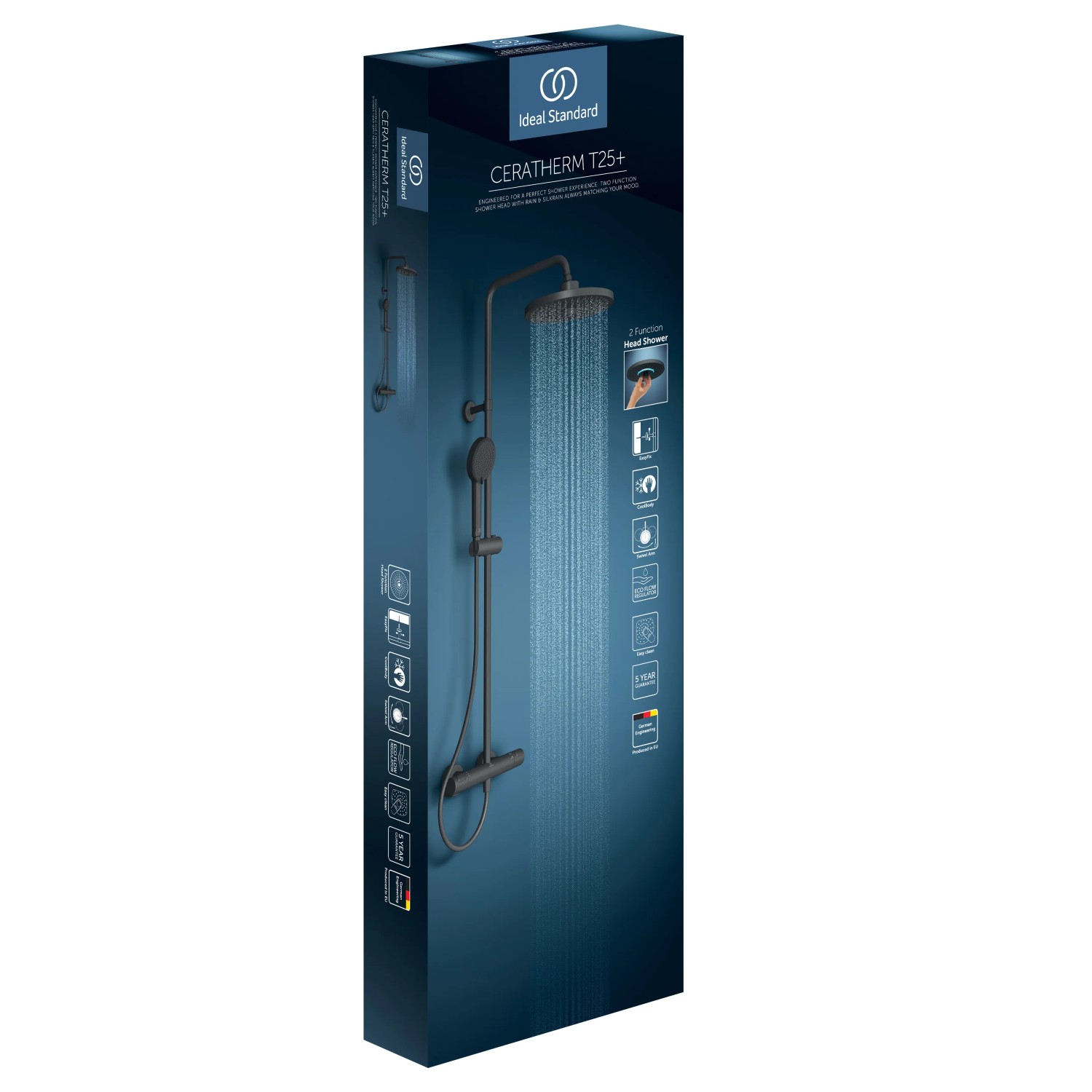 Ideal Standard Brausegarnitur A7210XG Ceratherm T25+ Schwarz Matt in Originalverpackung.
