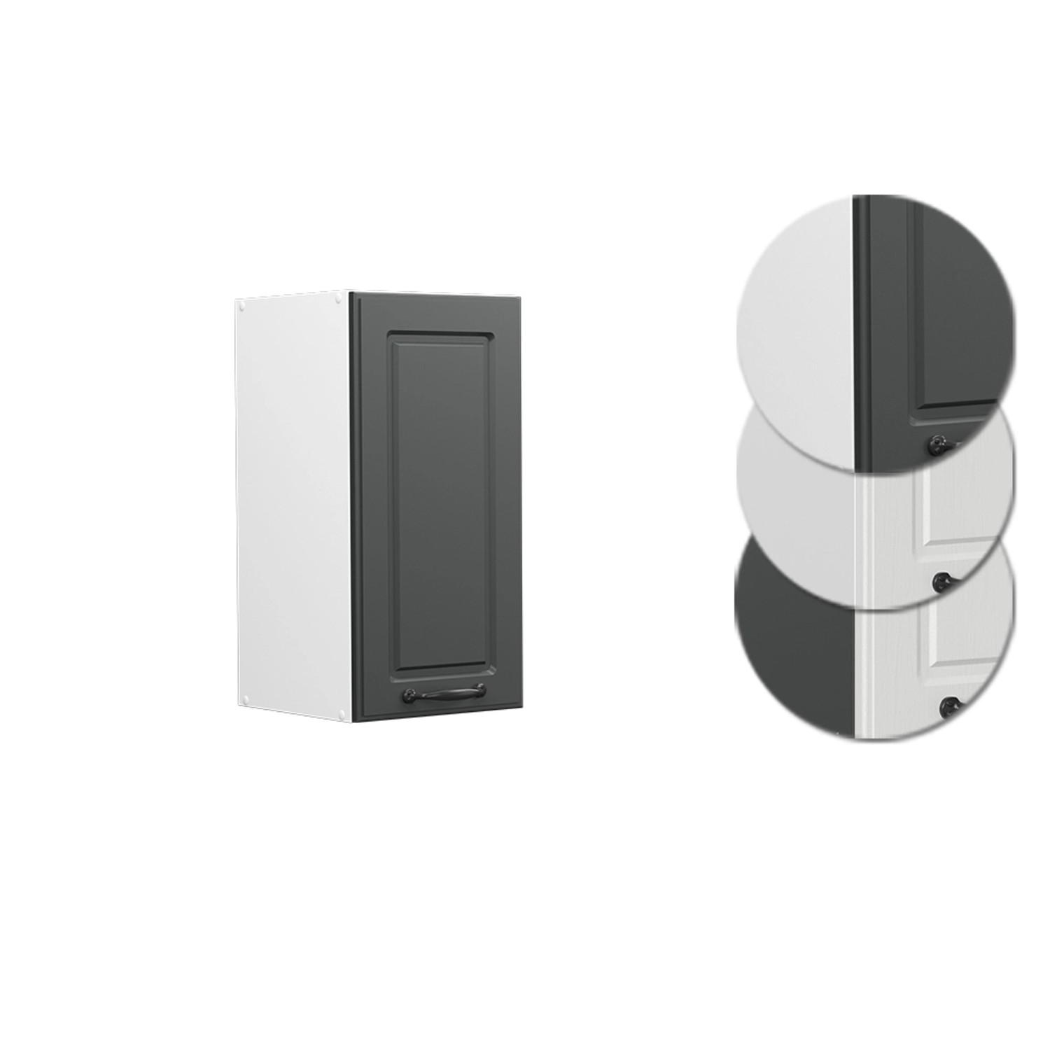 Vicco Hängeschrank R-Line, anthrazit/weiß, 30 cm. Küchenschrank im Landhausstil.