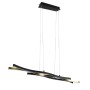 Moderne Trio LED-Pendelleuchte Blaze, 1-flammig, in Messing Matt und Schwarz, 107,5 cm breit.