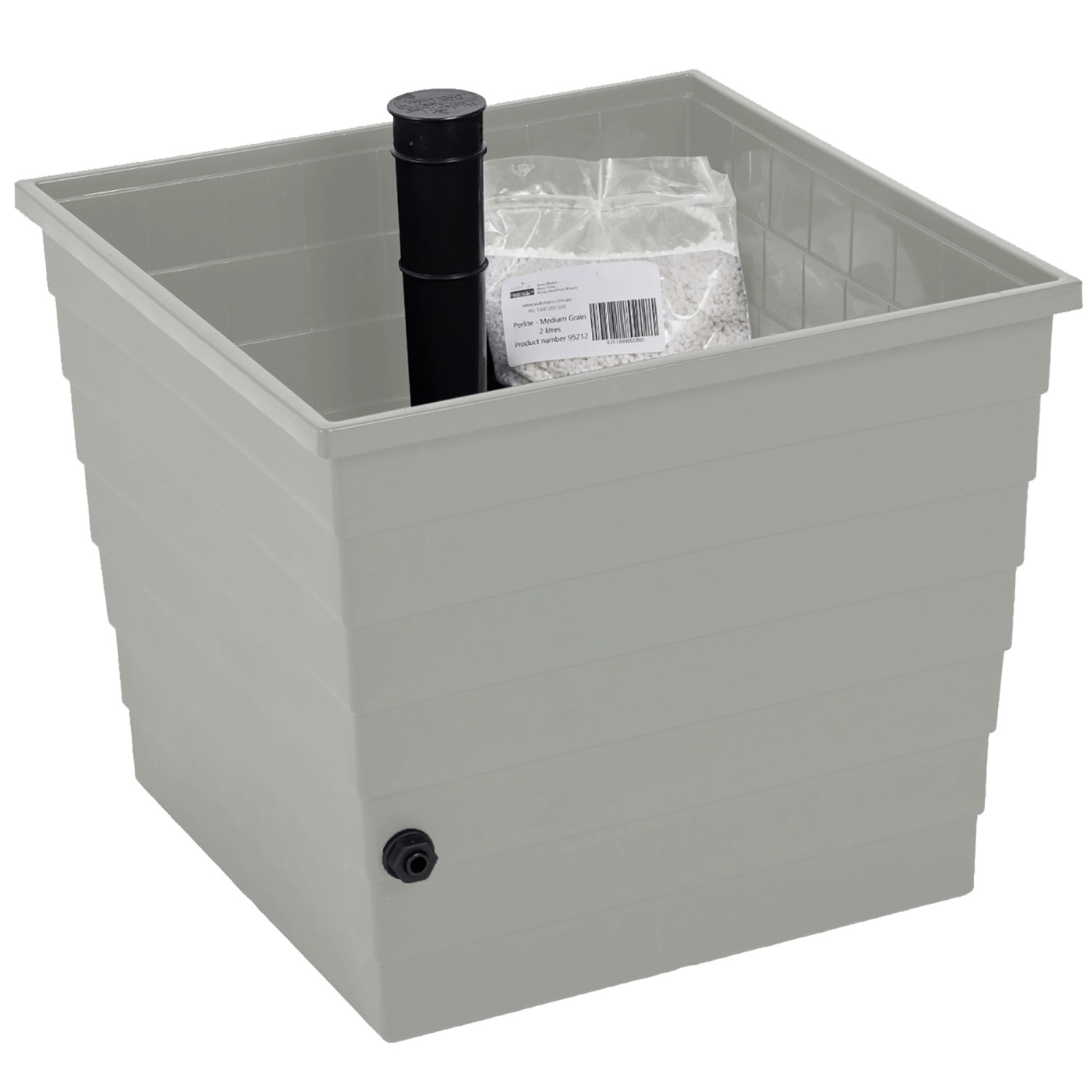 WaterUps Pflanzkübel 48 cm x 48 cm x 43 cm Grau günstig online kaufen