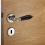 SOTECH Türdrücker MATTEO Chrom Poliert Griff Schwarz Matt Rosettengarnitur Buntbart BB mit Befestigungsmaterial_2