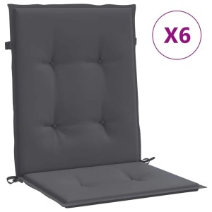 vidaXL Gartenstuhlauflagen für Niedriglehner 6 Stk Anthrazit 314131