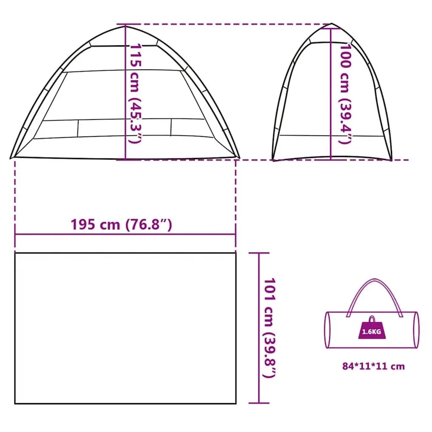 vidaXL Strandzelt 2 Personen Seegrün Quick Release Wasserdicht 4005294_12