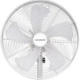 Weißer Vasner Standventilator Ventury S aus Metall mit 5 Rotorblättern und Oszillation.