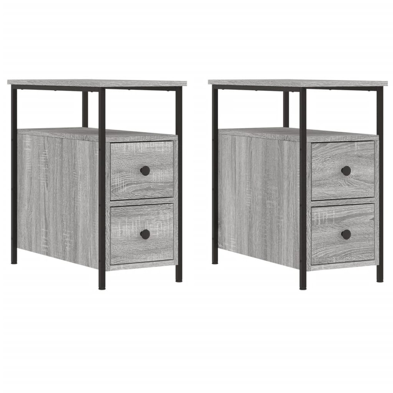 vidaXL Nachttische 2 Stk Grau Sonoma 30x60x60 cm Holzwerkstoff Modell 1 günstig online kaufen