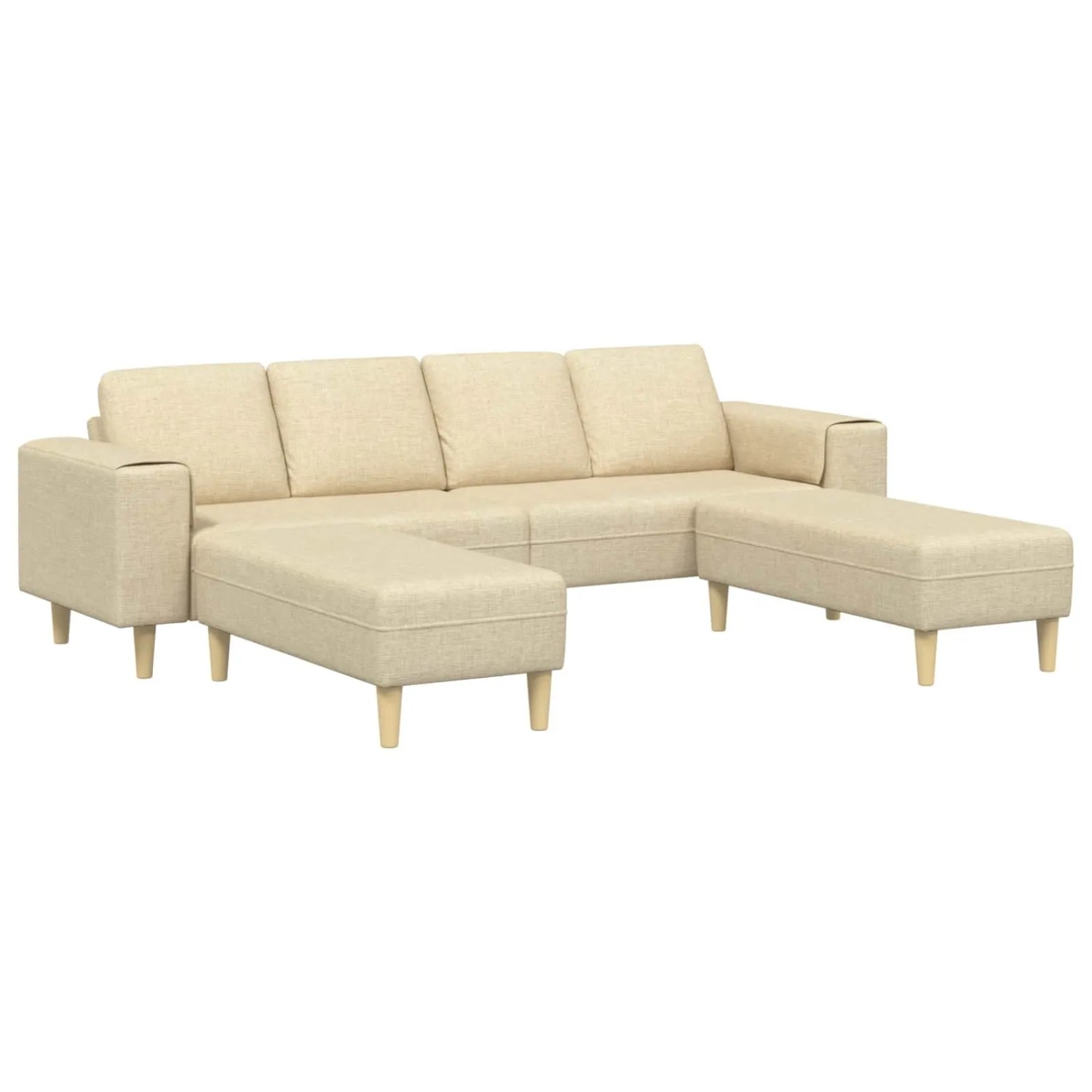 vidaXL Wohnzimmer Couch 3-Tlg Creme Polyester 3335118