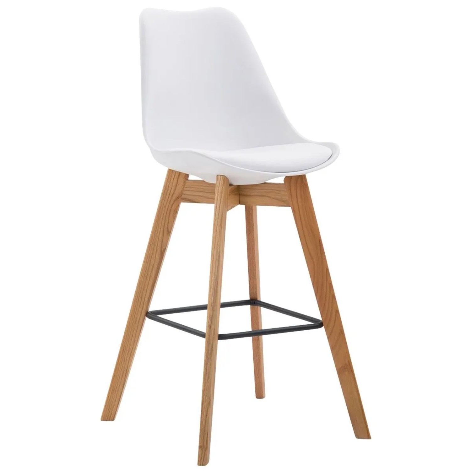 DELUKE Barhocker GIKAR Kunststoff Weiß 48x56x112cm Barstuhl Mit Lehne Tresenhocker Tresenstuhl