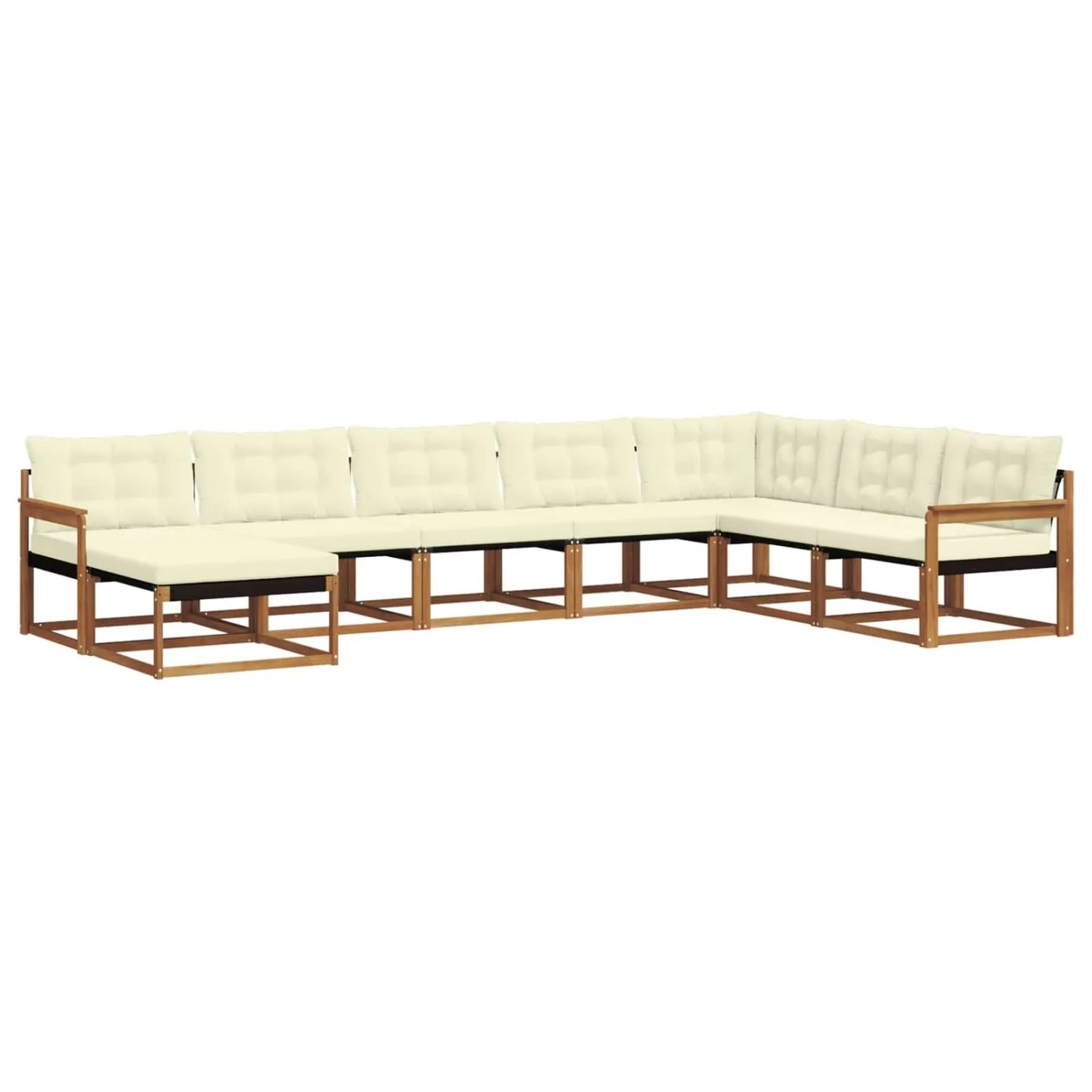 vidaXL Outdoor-Sofagarnitur 24-Tlg Natur und Creme Massivholz Akazie 3369737