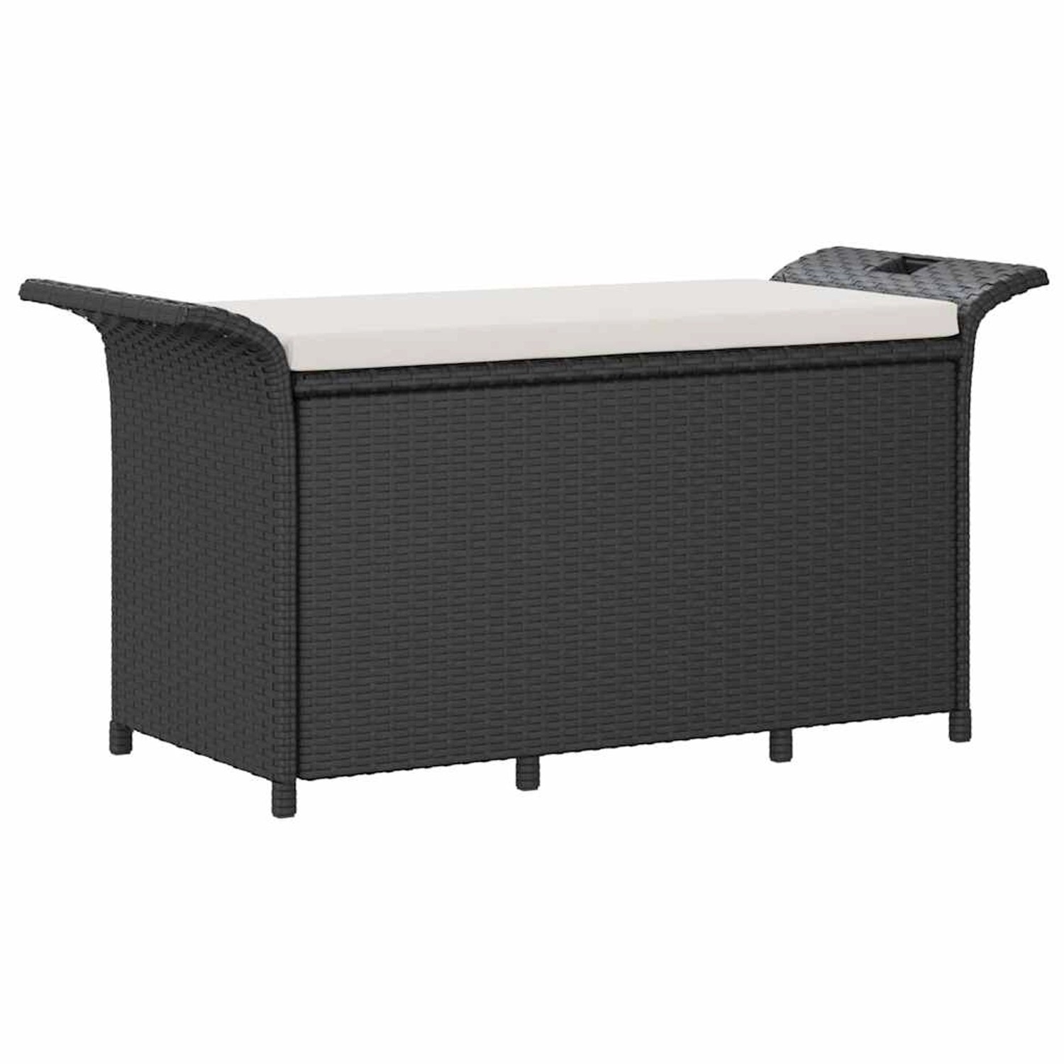 vidaXL Gartenbank mit Kissen Schwarz 116x46x57 cm Poly Rattan 363417 günstig online kaufen