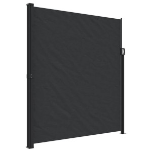 Ausziehbare, schwarze vidaXL Seitenmarkise, 220x300 cm, für Terrasse und Balkon.