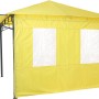 Gelbes Seitenteil-Set Lehua/Waya für Pavillons: 1 geschlossen, 1 mit 2 Fenstern.