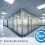 Büroflur mit LED-Panel Alegre an der Decke, 360°-Erfassungswinkel.
