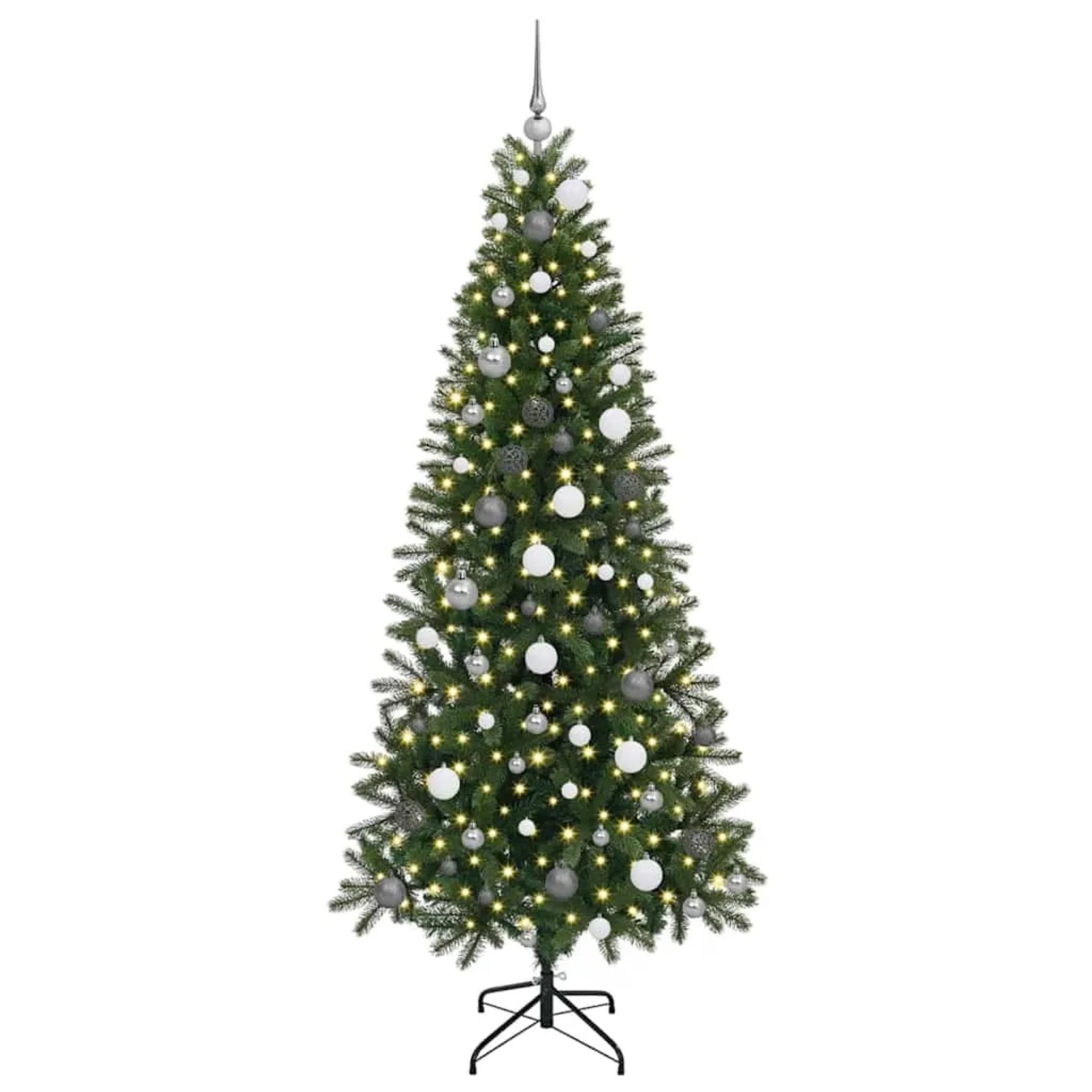 vidaXL Künstlicher Weihnachtsbaum mit 300 LEDs Grün 210 cm PE und PVC 3397366