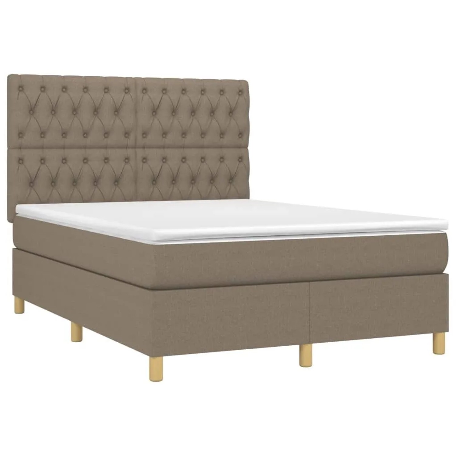 vidaXL Boxspringbett mit Matratze Taupe 140x190 cm Stoff 3142573 günstig online kaufen