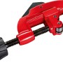Roter Ellix Rohrabschneider zum Schneiden von Rohren mit schwarzem Drehgriff.