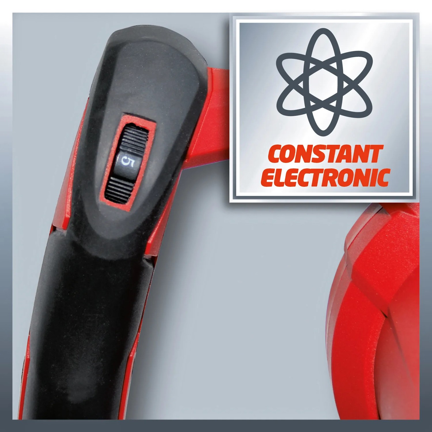 Detailaufnahme: Einhell TE-MX 1600-2 CE Farb-Mörtelrührer mit Geschwindigkeitsregler und Konstant-Elektronik.