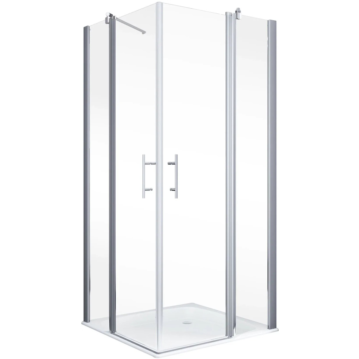 Schulte Eckeinstieg Duschkabine AlexaStyle2.0 mit Duschwanne, 192x90cm, Klarglas und Alu-Profile.
