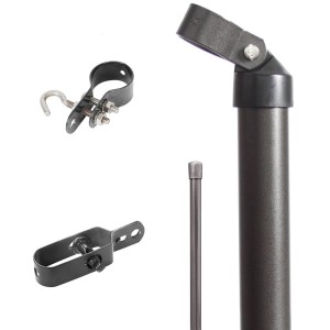 Eck-Set für Maschendrahtzaun, anthrazit-metallic, zum Einbetonieren. Zubehör für Gartenzäune.
