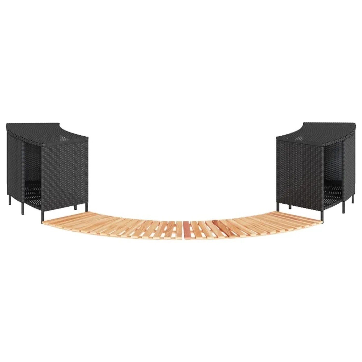 vidaXL Whirlpool-Umrandung Schwarz Poly-Rattan und Massivholz Akazie 3270634