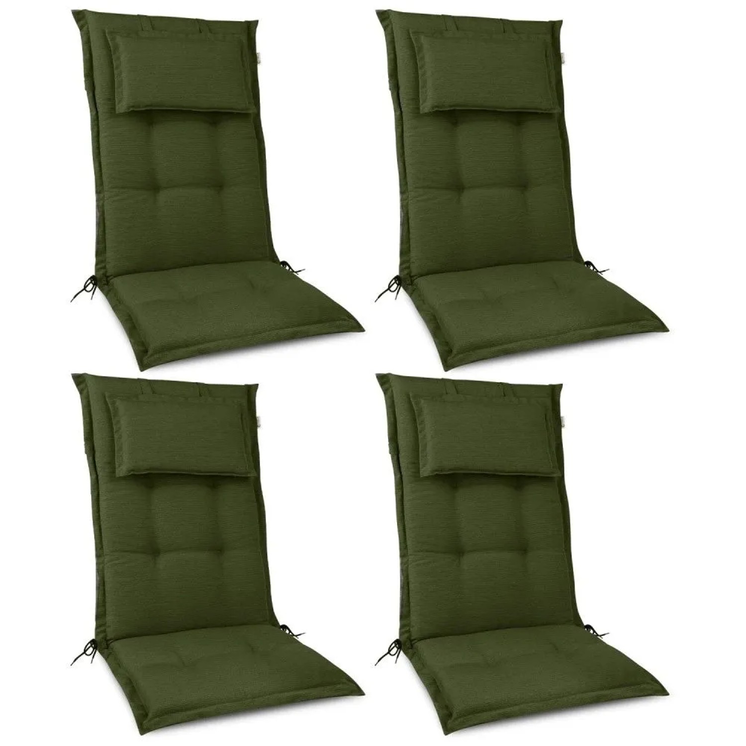 Beautissu HighLux HL Hochlehner 120x52x7cm Dunkelgrün 4tlg